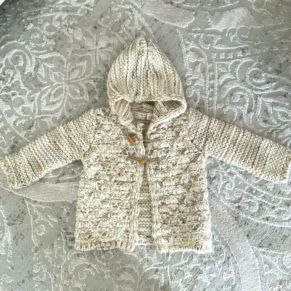 Chunky Melange Hooded Toggle Jacket (9-12m)